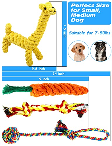 Dog Toys Rope Puppy Teething Chew Toy for Small Dogs, Interactive Tug of War Dog Rope Toy for Boredom, Dental Health and Relieve Stress (4 pack)