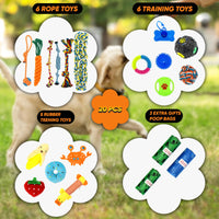 Weskur Dog Chew Toys for Puppies - Teething Chew Toys for Boredom, Pet Toothbrush Chew Toys with Rope, Treat Balls